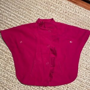 Girl's Dark Pink Poncho/Cape; Size M (7-8)